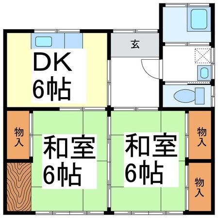 丸山アパート平屋（御幣川）の物件間取画像